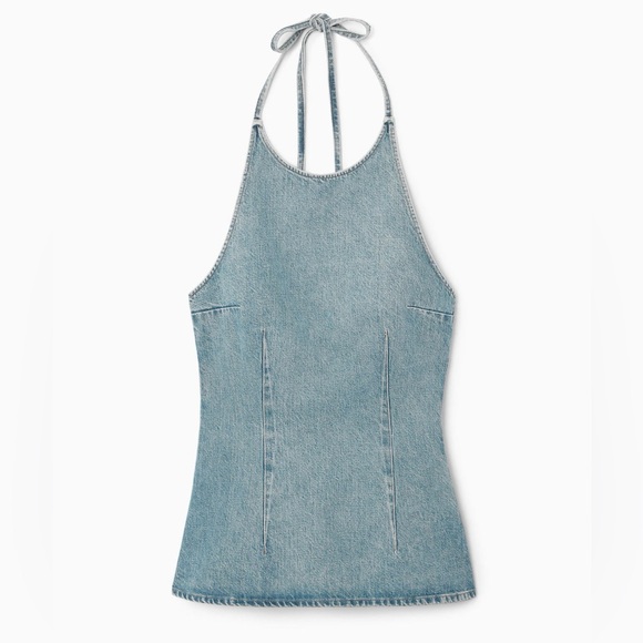 COS Denim Halterneck Top - Size M - Dusty Blue - NWT *SOLD OUT EVERYWHERE* - Picture 6 of 7